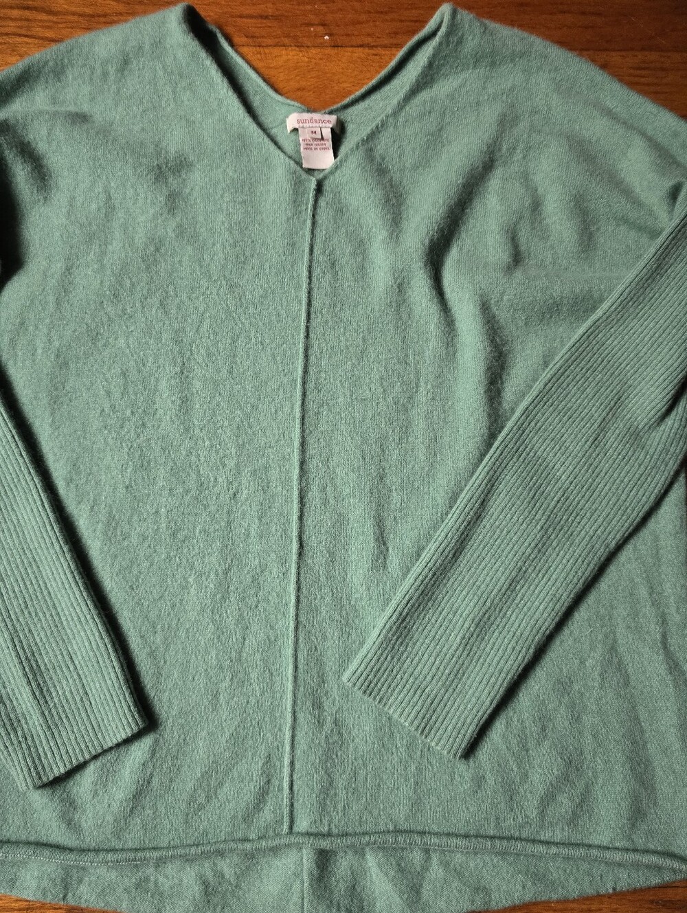 Sundance 100% Cashmere Pullover Sweater Dust Sage Green Medium Lichen Green - Picture 3 of 7